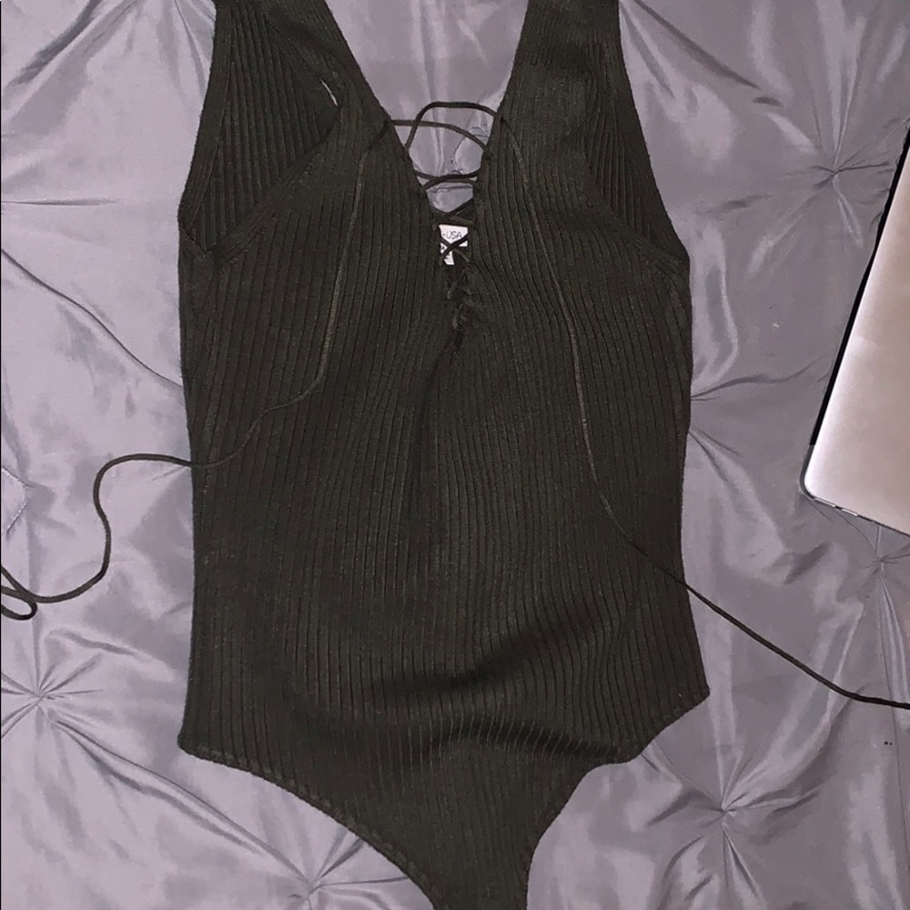 Army green/grayish bodysuit